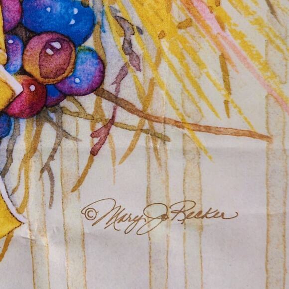 WELCOME Fall Wreath of Fruit Garden Flag Decor 42.5"x29" Mary Jo Recker 2010 - Picture 4 of 4